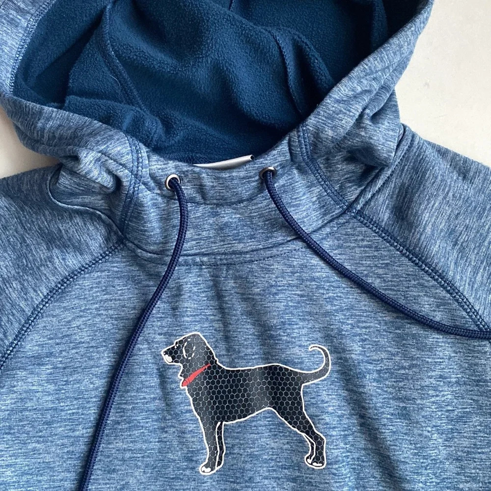The Black Dog Mens Performance Hooded Sweatshirt Blue S - Picture 4 of 7